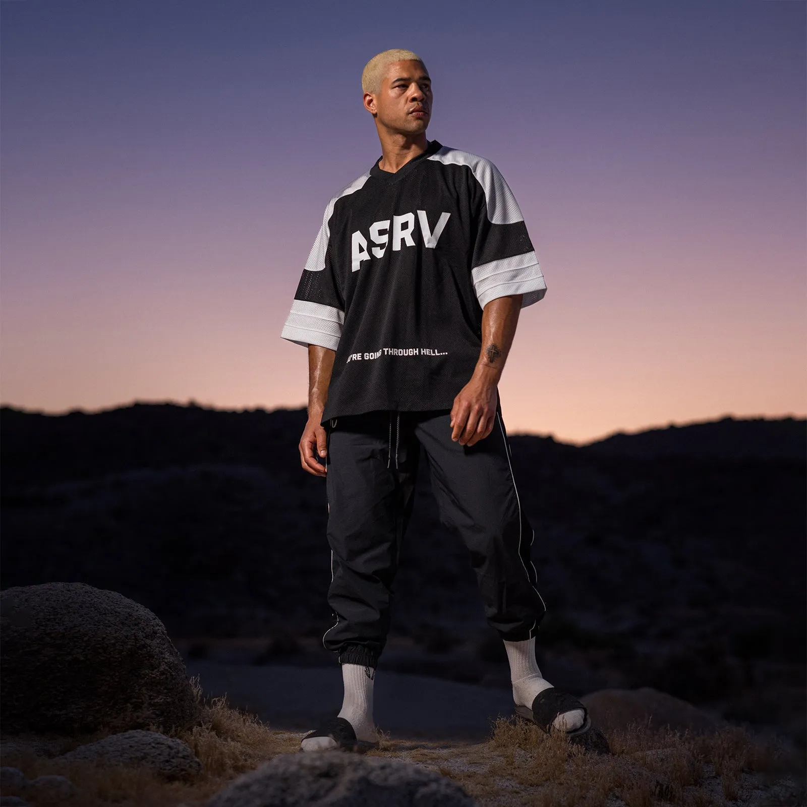 0772. SilverPlus™ Mesh Oversized Jersey  - Black "Valley of Fire" - Retail Only Item