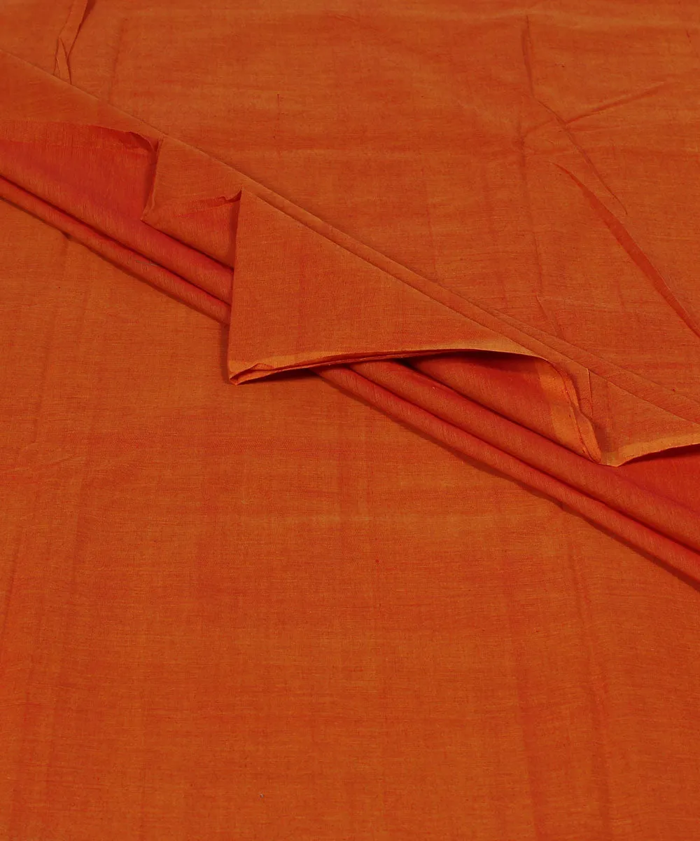 1m Orange Handloom Mangalagiri Cotton Fabric