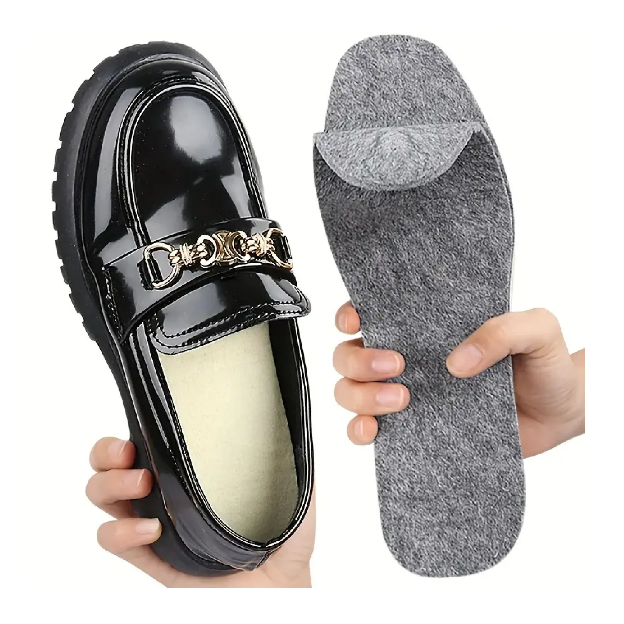 1pair Thermal Insoles For Shoes, Wool Thicken Warm Soft Shoes Pads, Breathable Skin-friendly Insoles For Feet Care Winter, Suggestion Order A Size Up  10.82in-Suit (41-45) Shoe