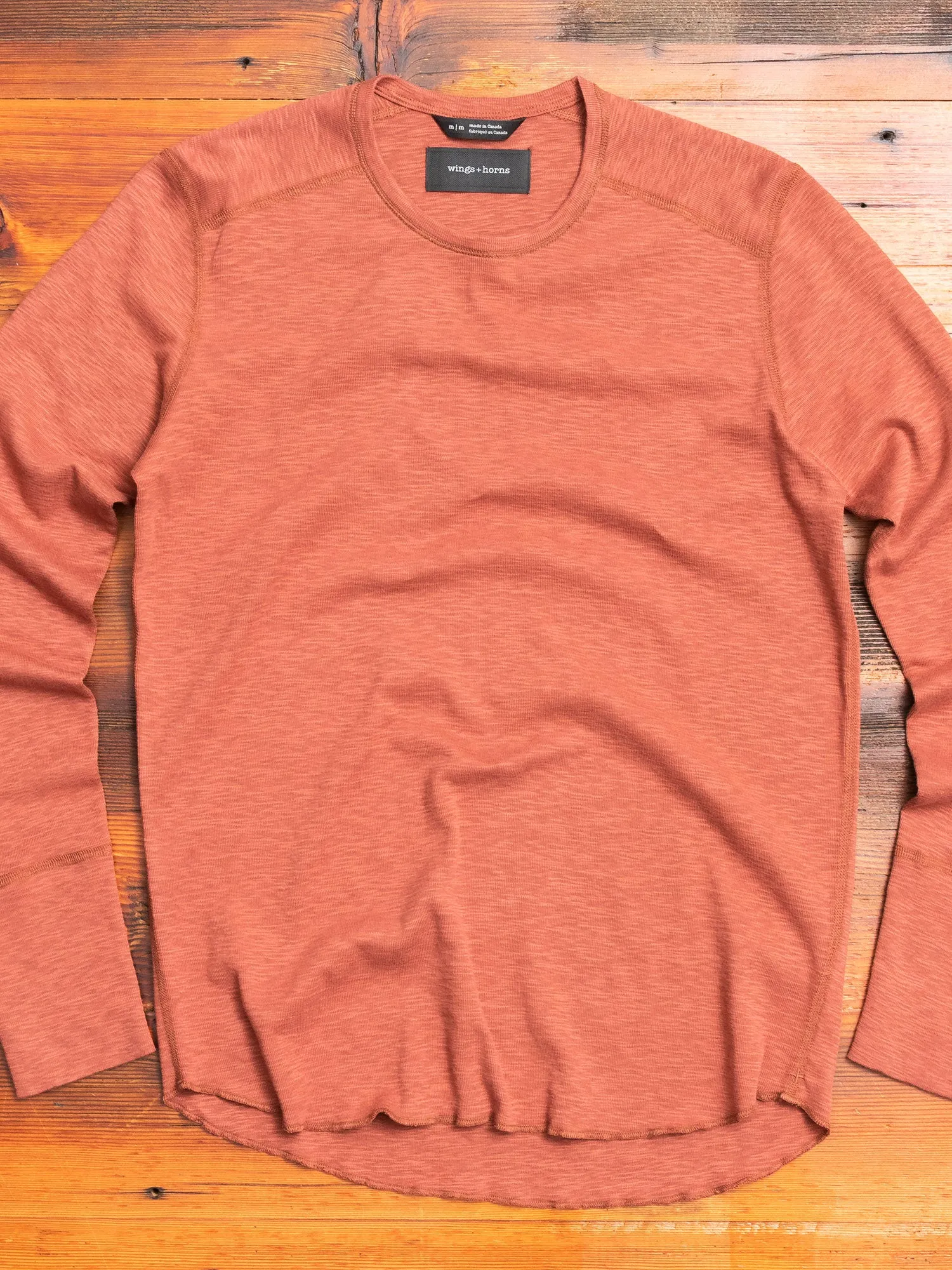 1x1 Slub Long Sleeve T-Shirt in Clay