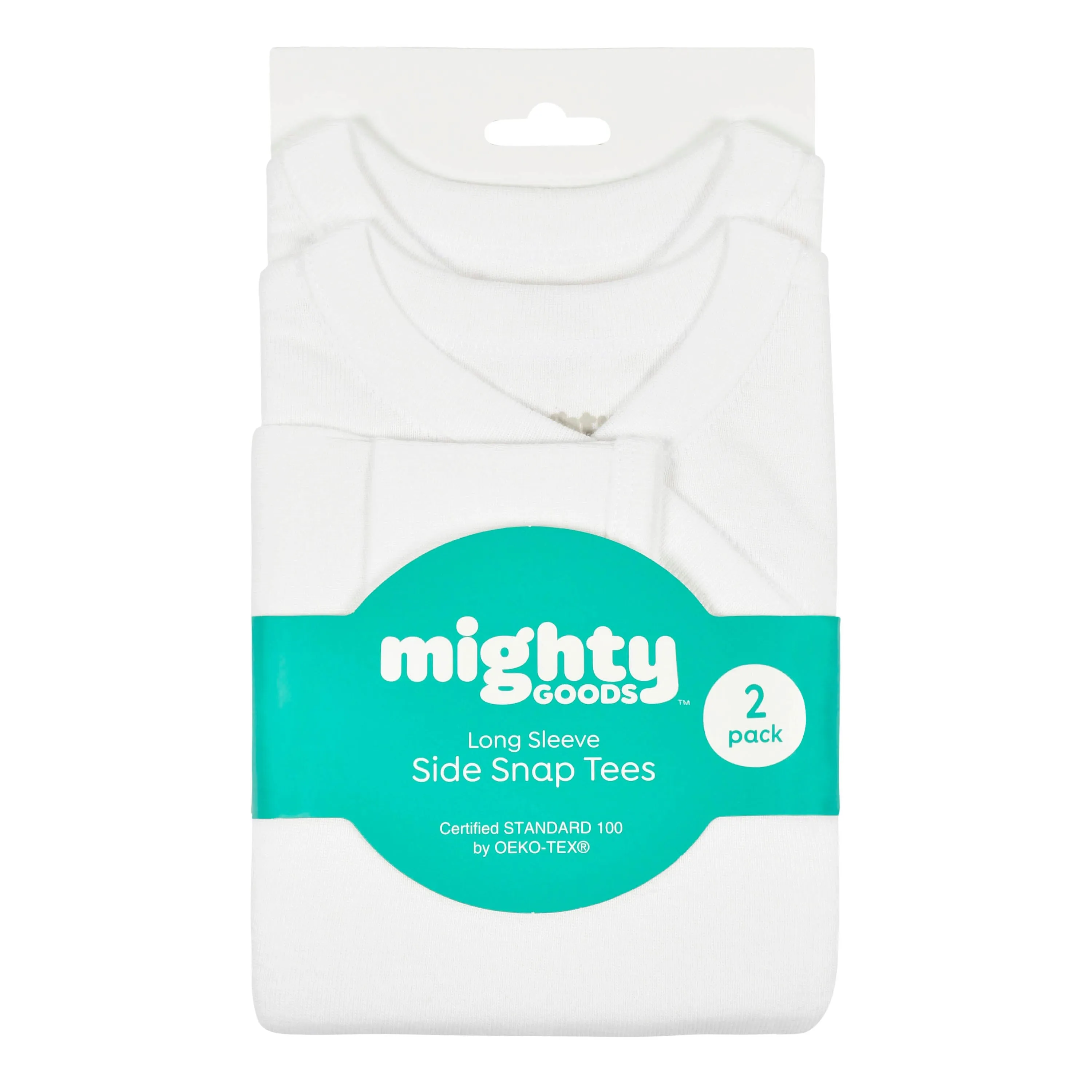 2-Pack Baby Neutral White Long Sleeve Side Snap Tee