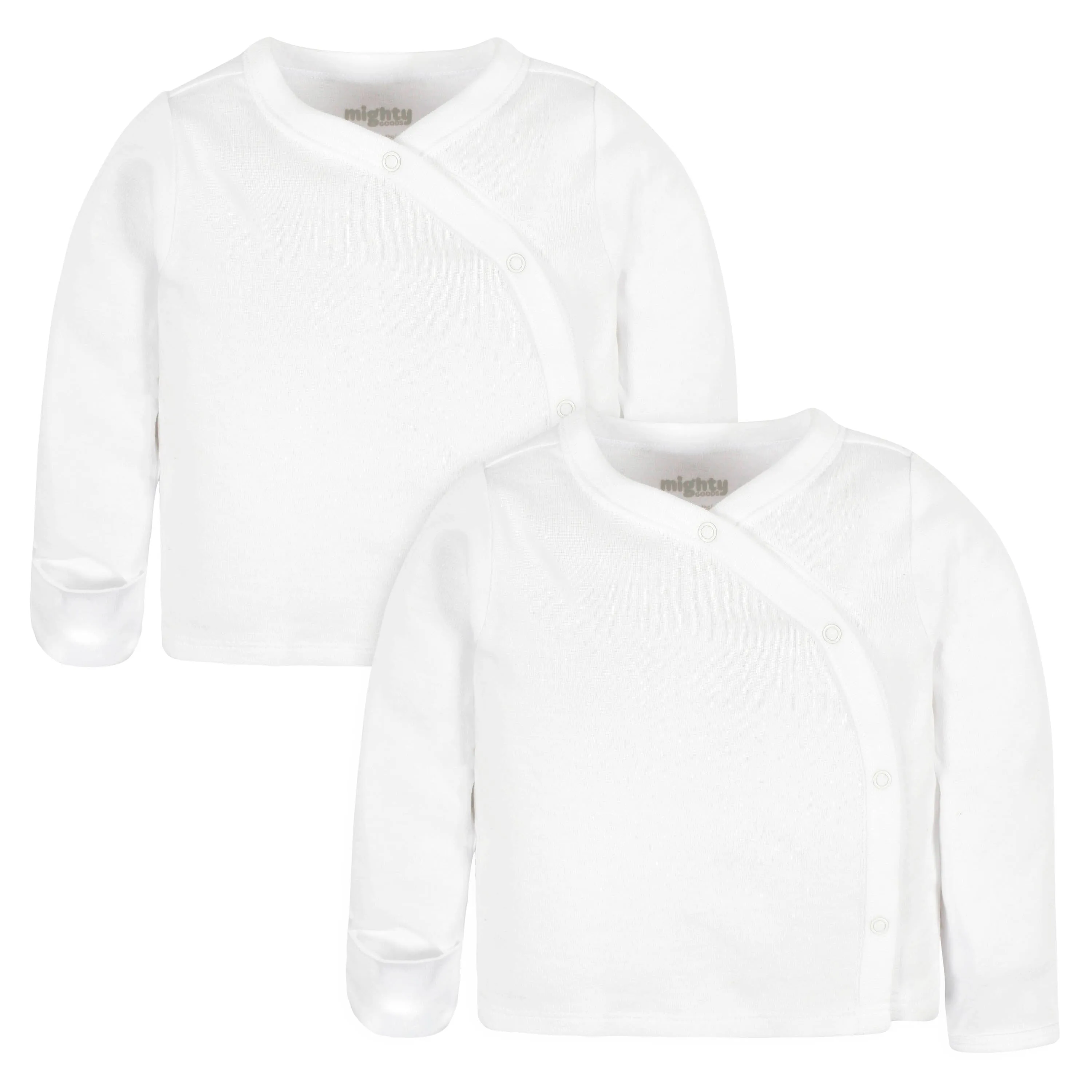 2-Pack Baby Neutral White Long Sleeve Side Snap Tee