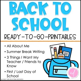 3rd Grade Back to School Activities - First Day of School Third Grade Worksheets | Printable Classroom Resource |  Ashley's Golden Apples