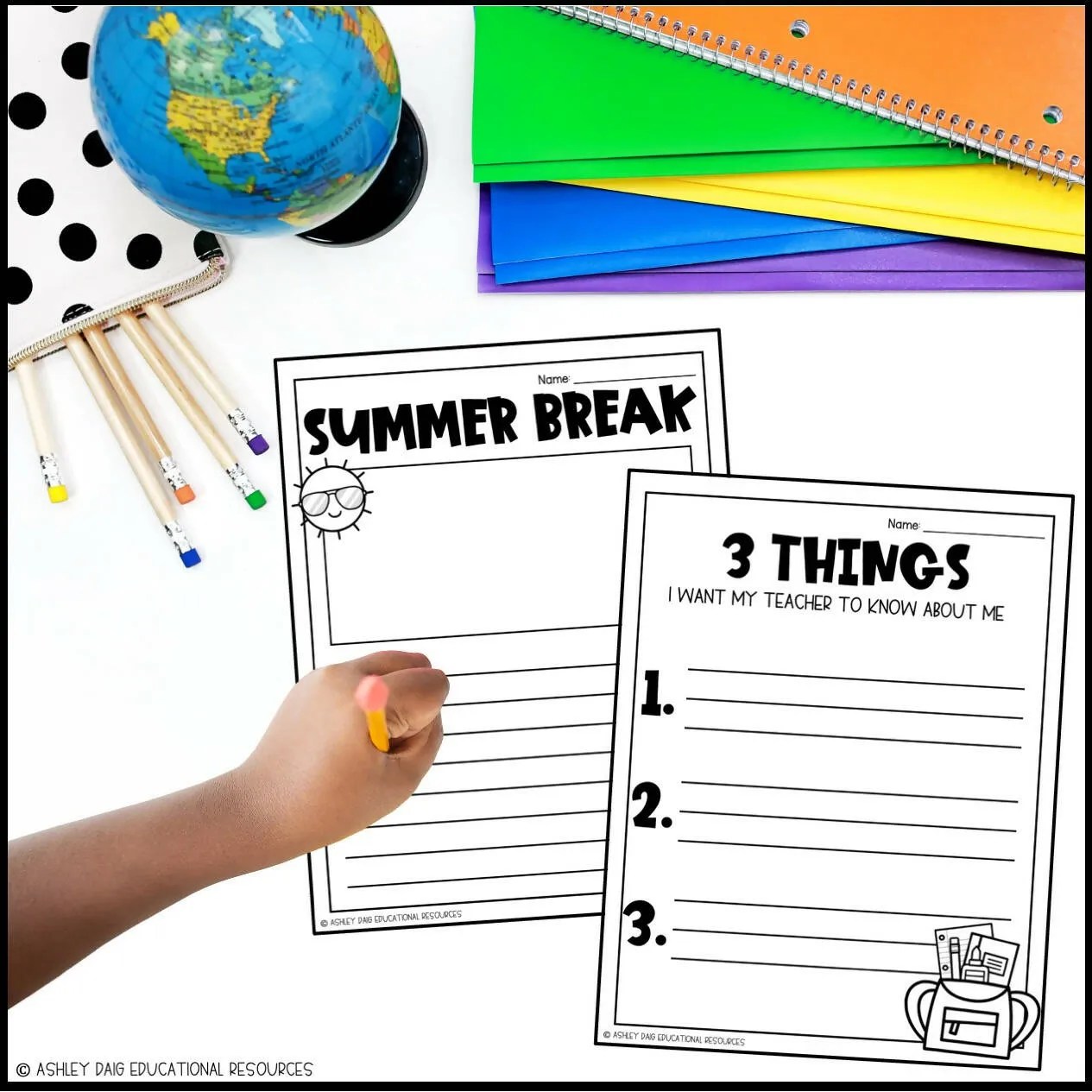 3rd Grade Back to School Activities - First Day of School Third Grade Worksheets | Printable Classroom Resource |  Ashley's Golden Apples