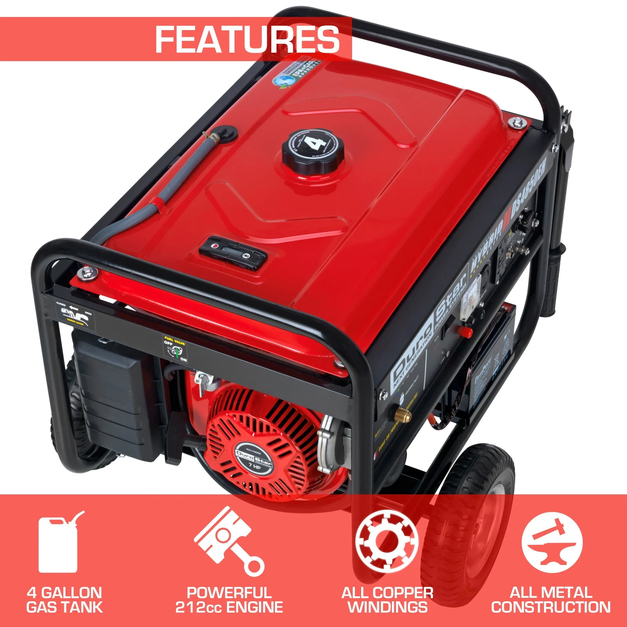 4,850 Watt Dual Fuel Portable Generator