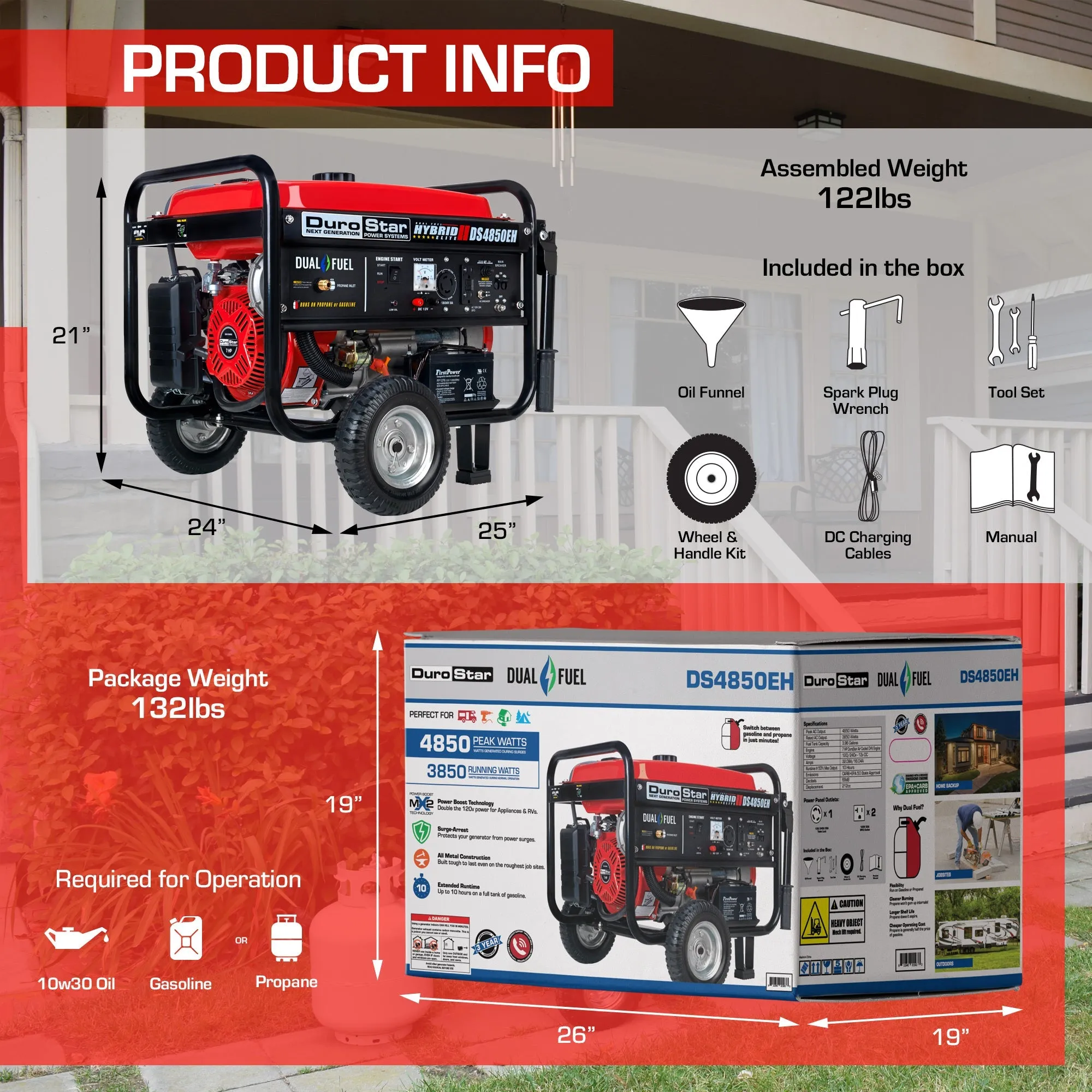 4,850 Watt Dual Fuel Portable Generator