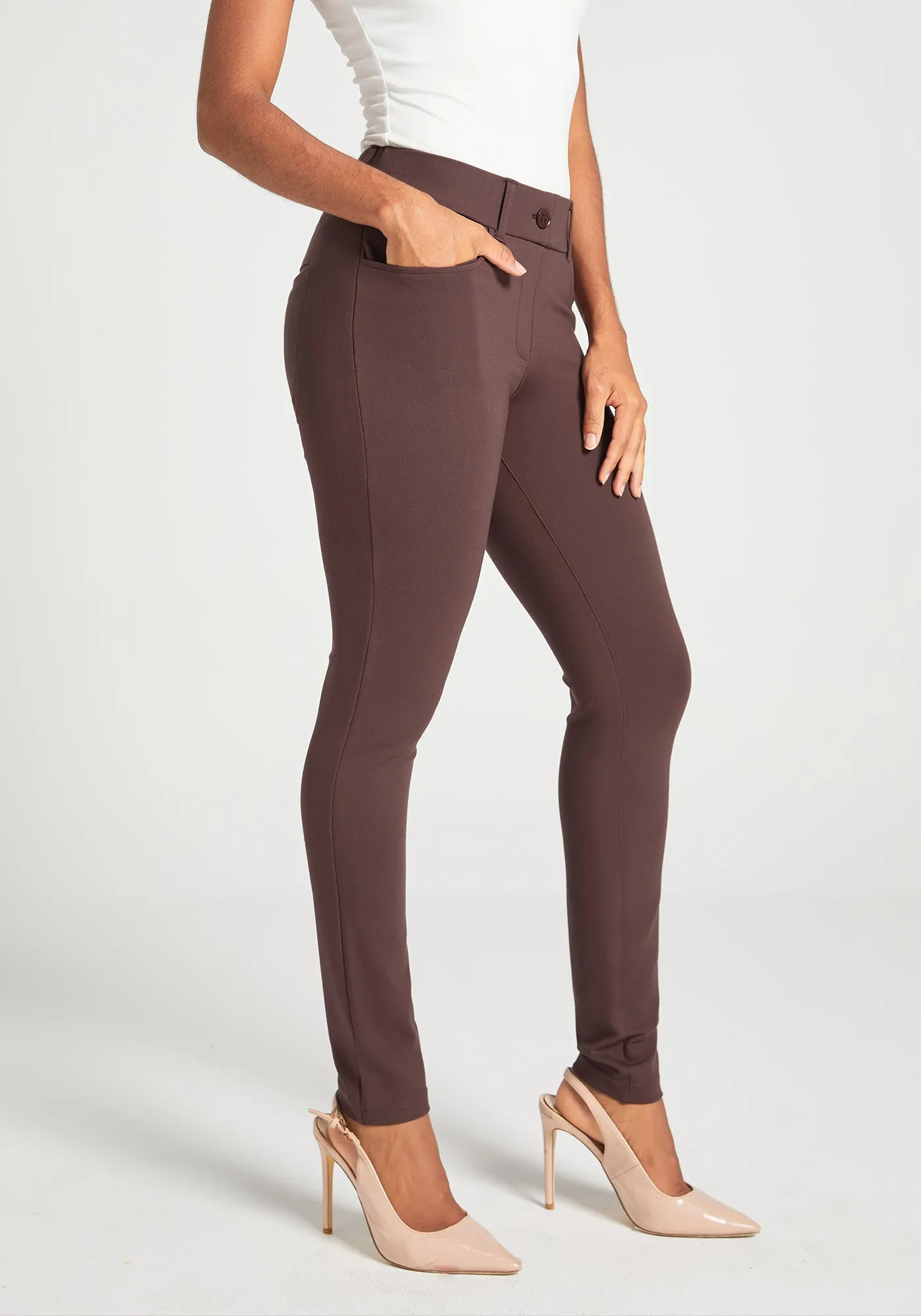 7-Pocket Dress Pant Yoga Pant | Skinny (Cherrywood)