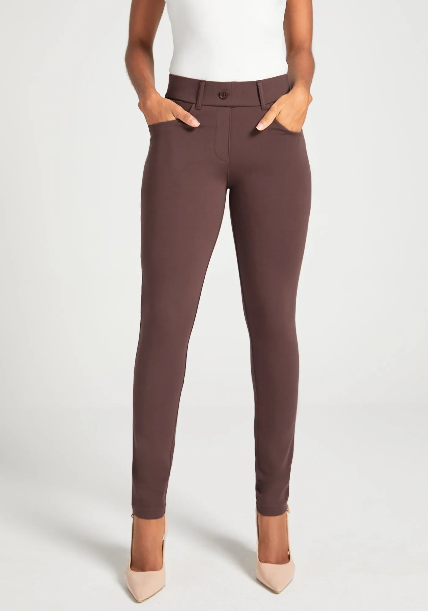 7-Pocket Dress Pant Yoga Pant | Skinny (Cherrywood)