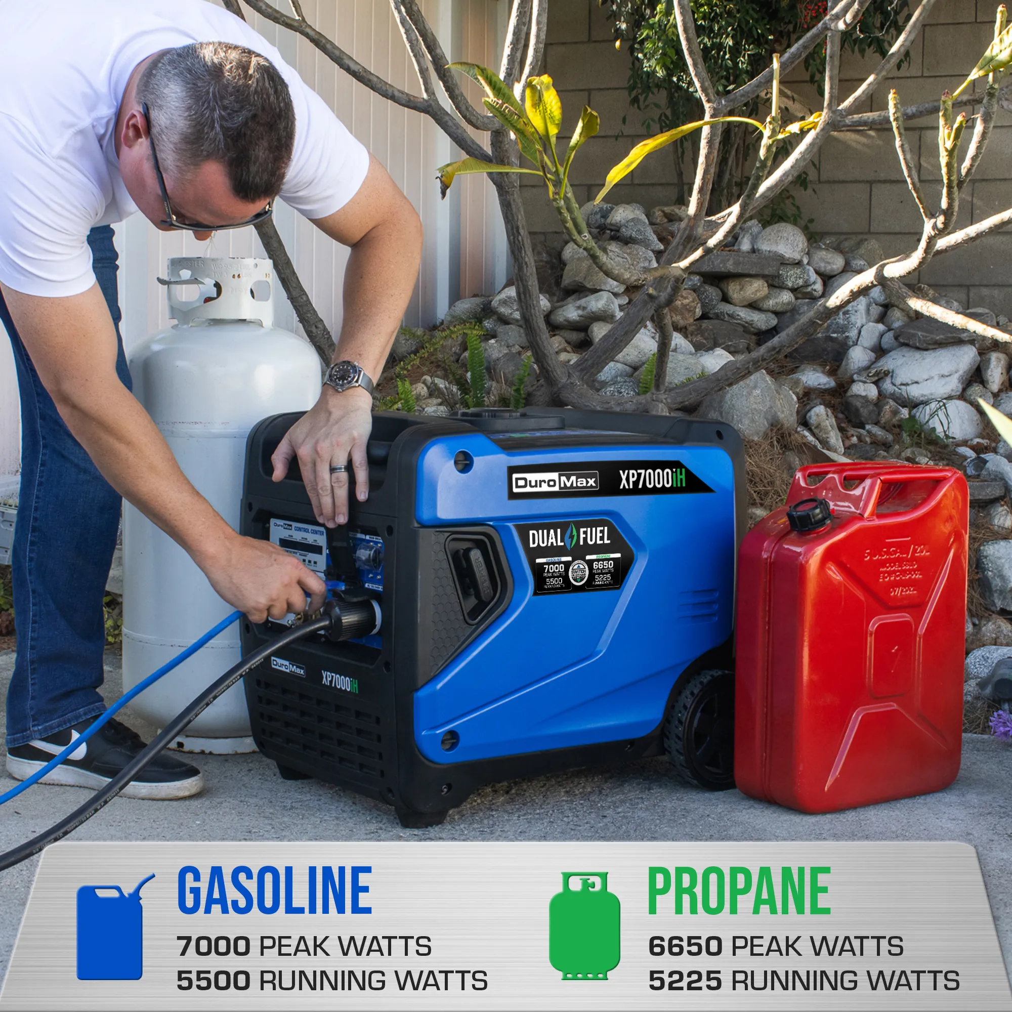 7,000 Watt Portable Dual Fuel Inverter Generator w/ CO Alert