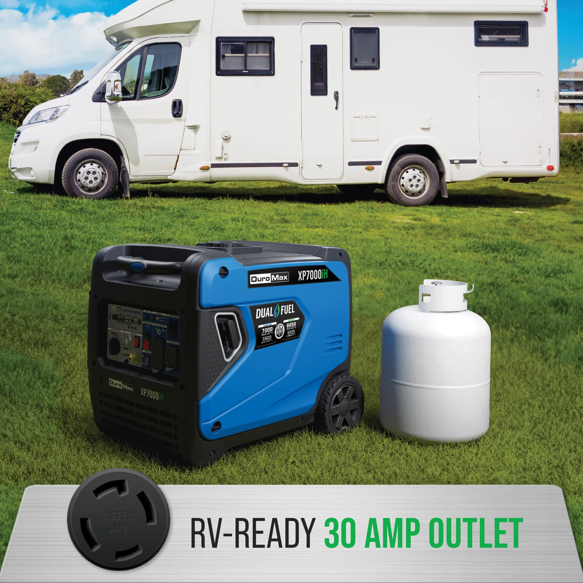 7,000 Watt Portable Dual Fuel Inverter Generator w/ CO Alert