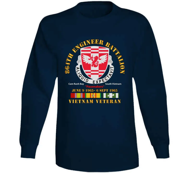 864th Engineer Bn - June 9 1965 - 6 Sept 1965 - Vietnam Vet W Vn Svc Long Sleeve T Shirt