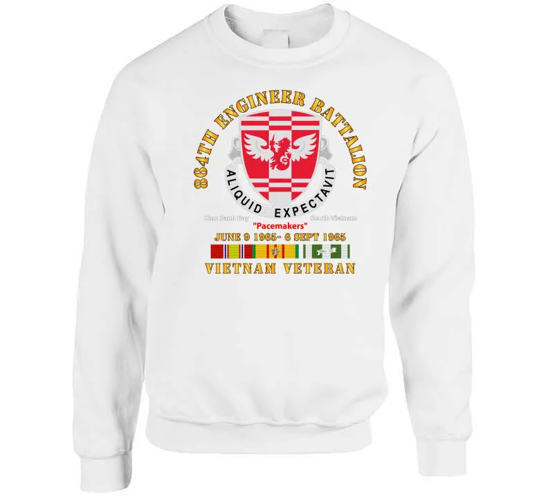 864th Engineer Bn - June 9 1965 - 6 Sept 1965 - Vietnam Vet W Vn Svc Long Sleeve T Shirt