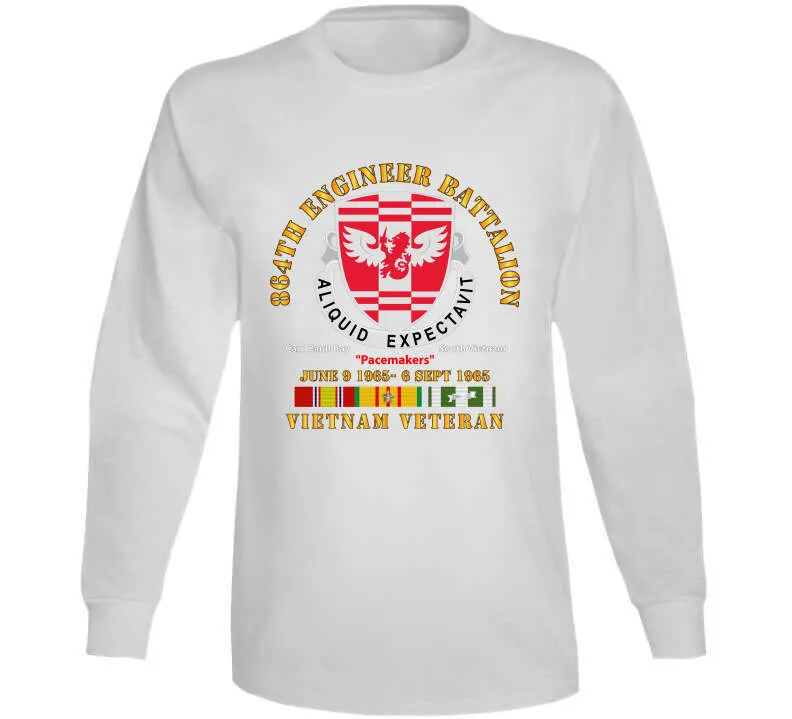 864th Engineer Bn - June 9 1965 - 6 Sept 1965 - Vietnam Vet W Vn Svc Long Sleeve T Shirt