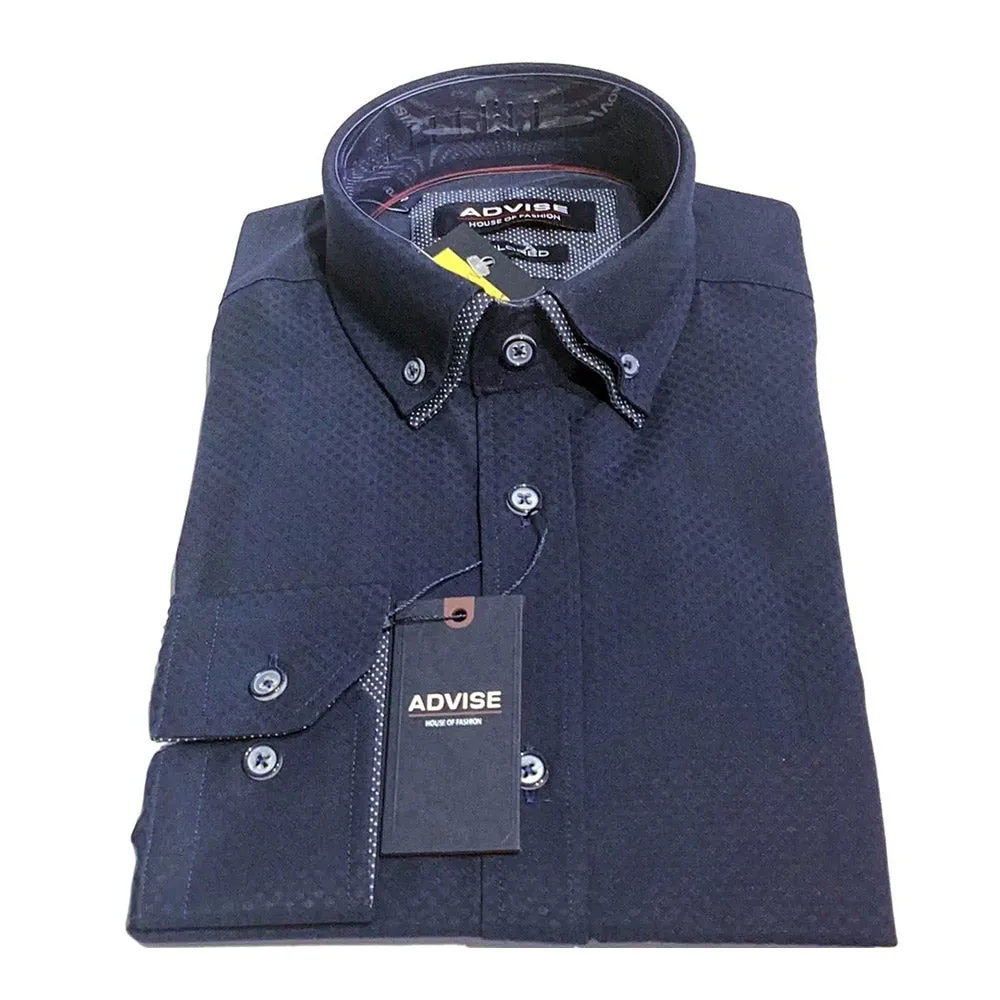 Advise Double Collar Shirt - Navy