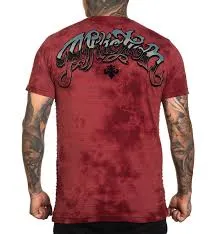 Affliction Lake Insomnia Short Sleeve Red Ochre Crystal Wash T-Shirt