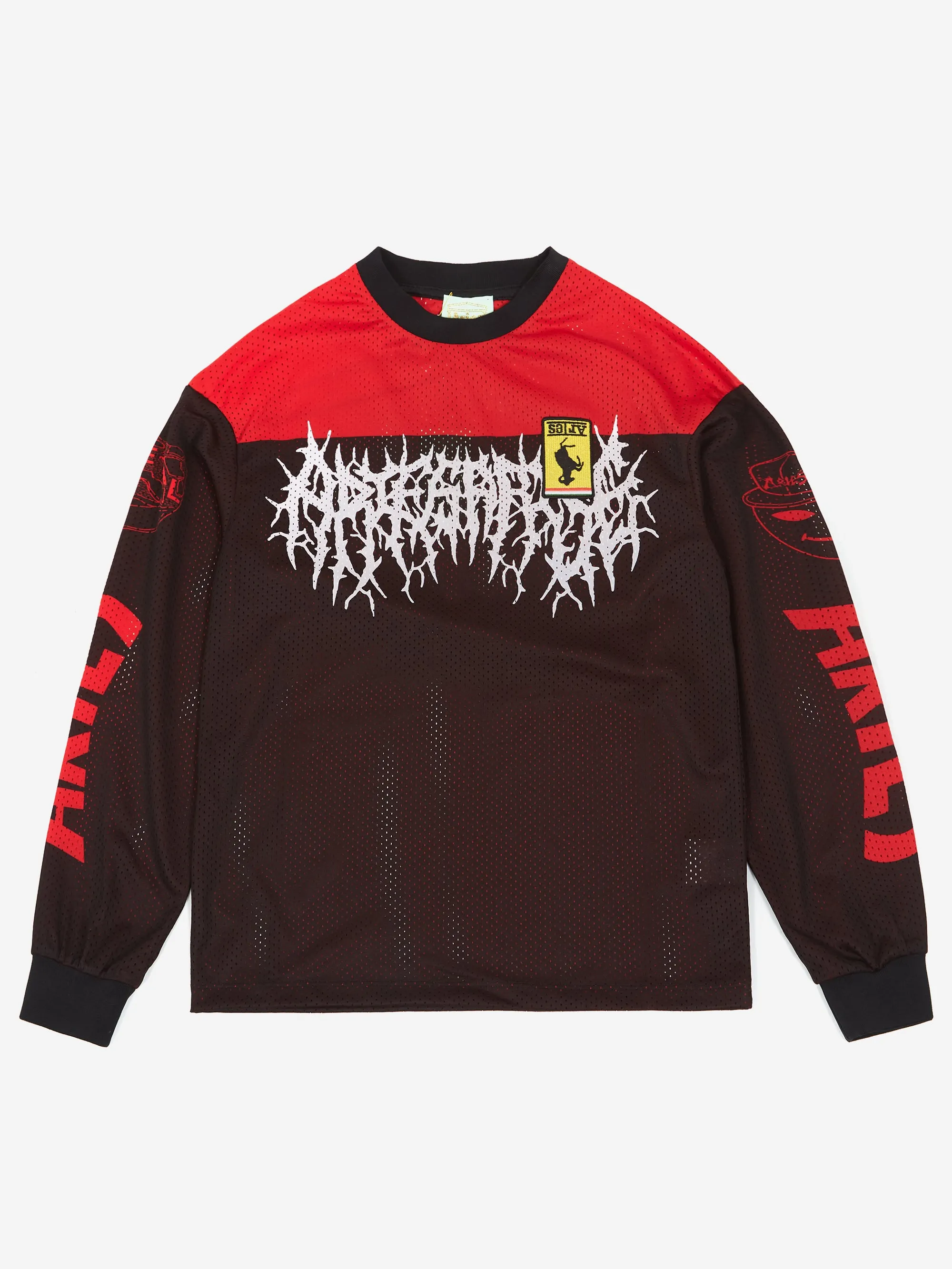 Aries Airtex Metal Long Sleeve Tee W - Black/Red