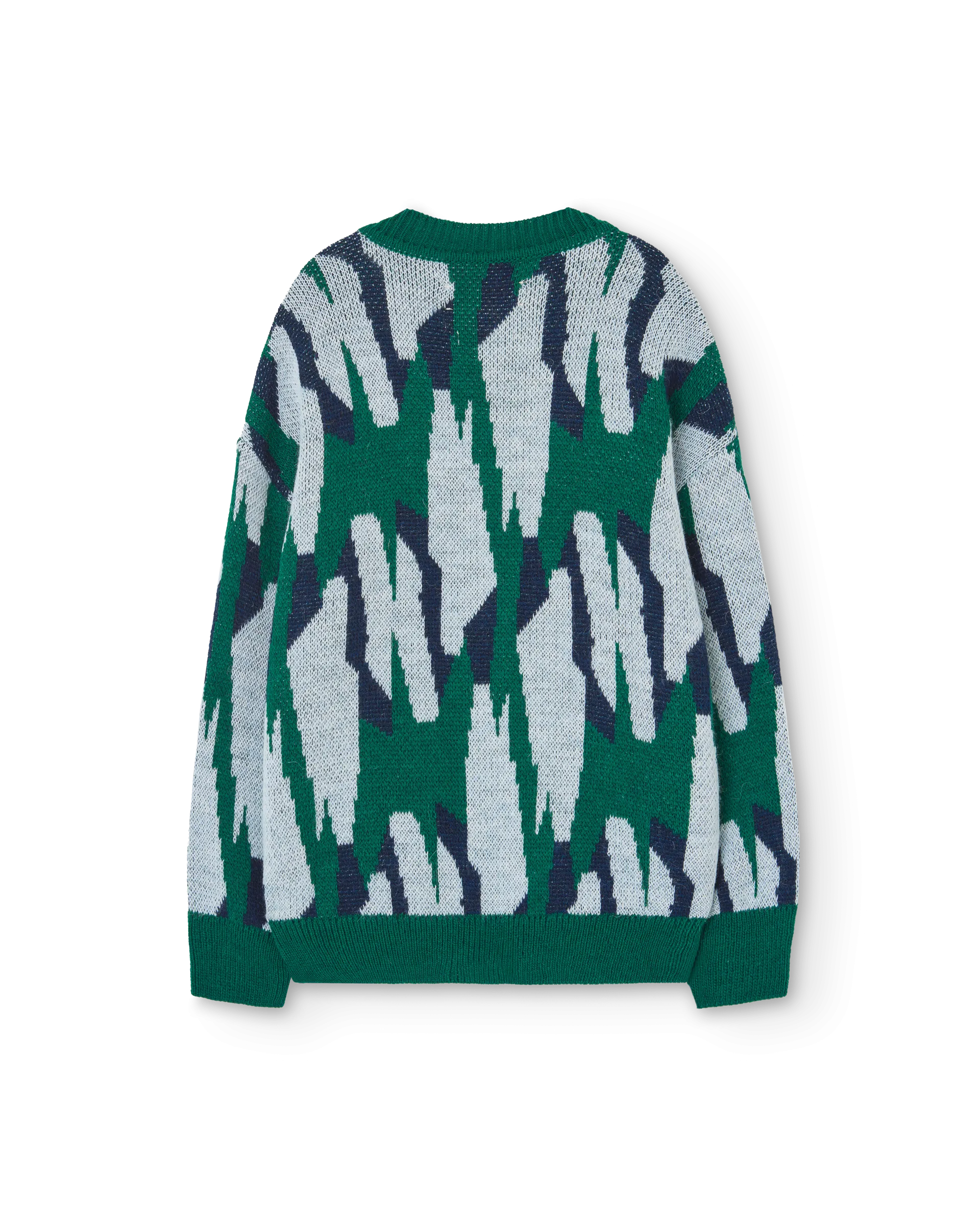 Arty Racoon Kids Cardigan Green