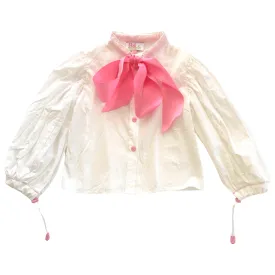 Astor Place Pink Painter's Blouse with Bow