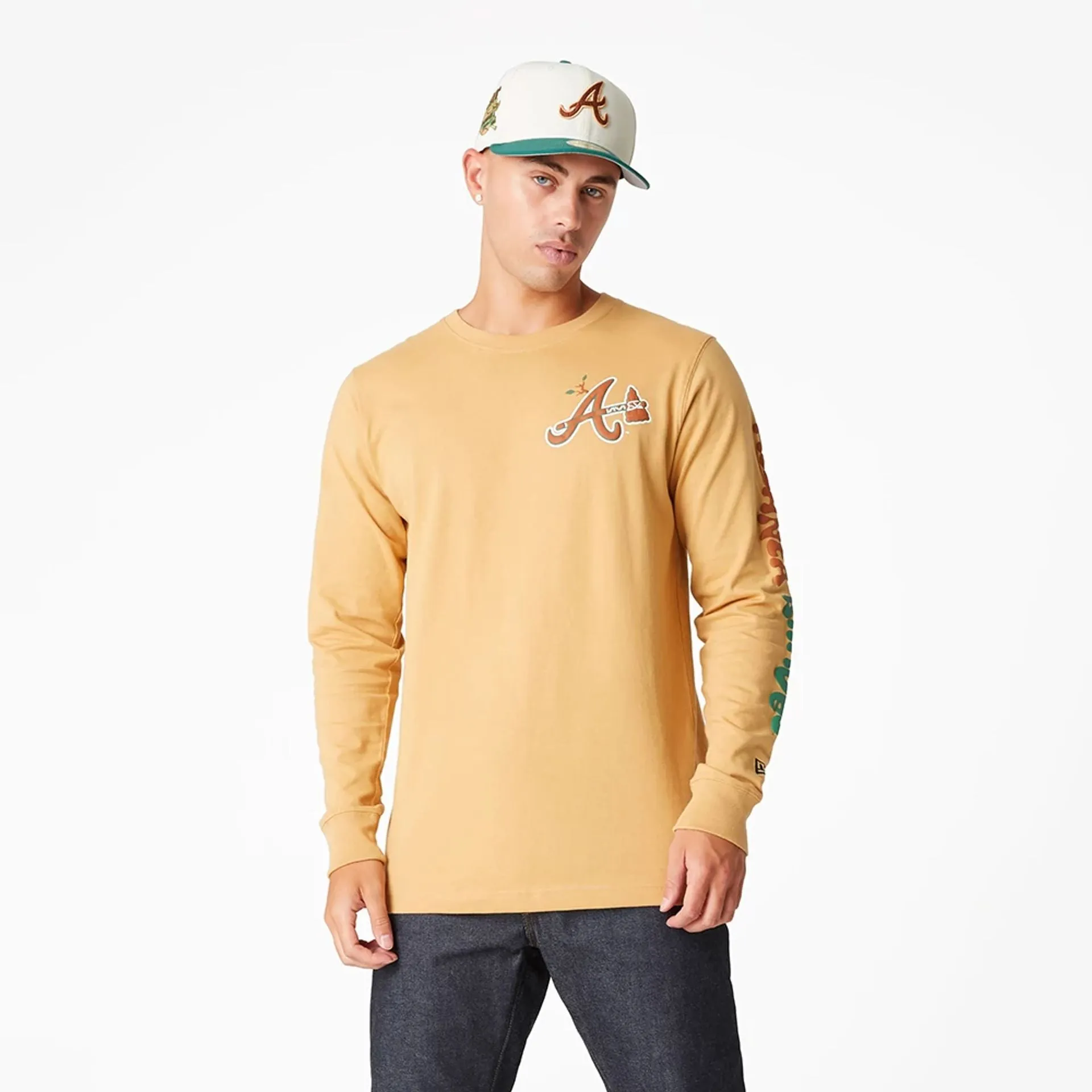 Atlanta Braves Camp Beige Long Sleeve T-Shirt