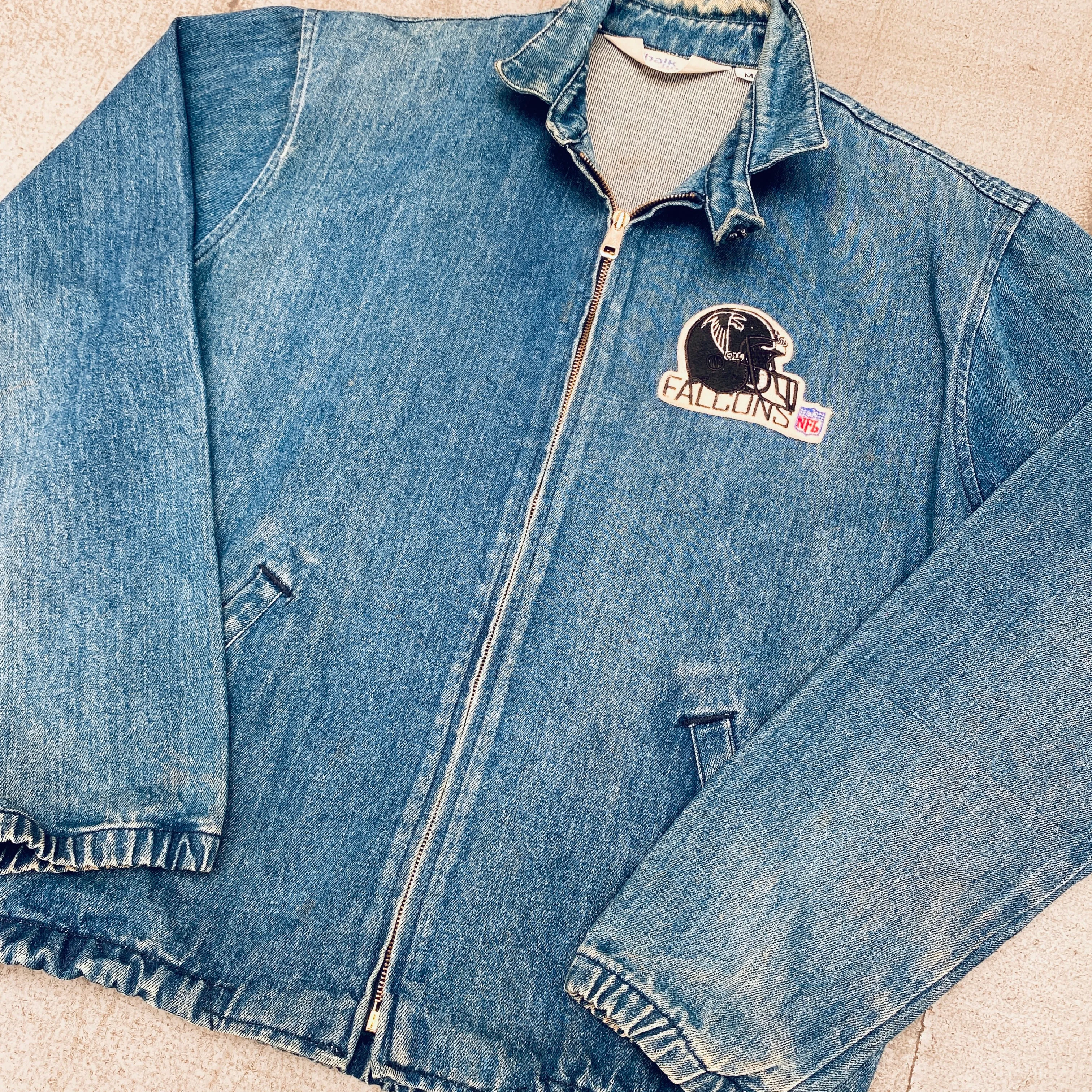 Atlanta Falcons: 1990's Chalk Line Fullzip Denim Jacket (M)