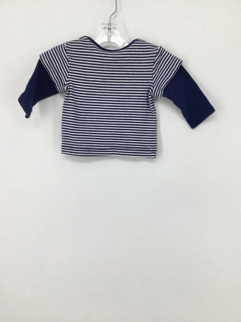 Baby Boden Child Size 0-3 Months Navy Stripe T-shirt - boys