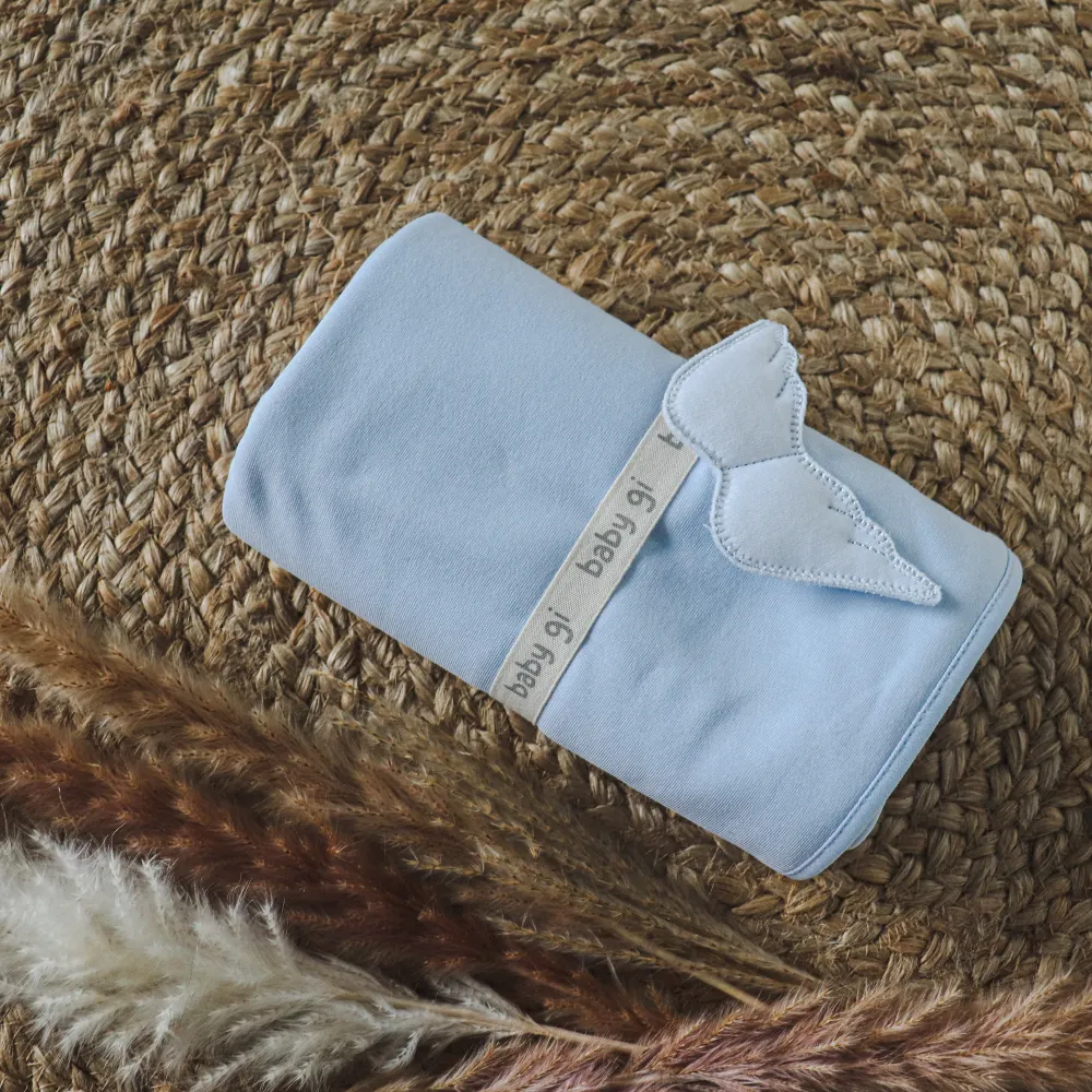 Baby Gi Angel Wings Blue Cotton Blanket