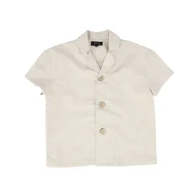 BAMBOO OATMEAL LINEN BUTTON DOWN TOP [FINAL SALE]