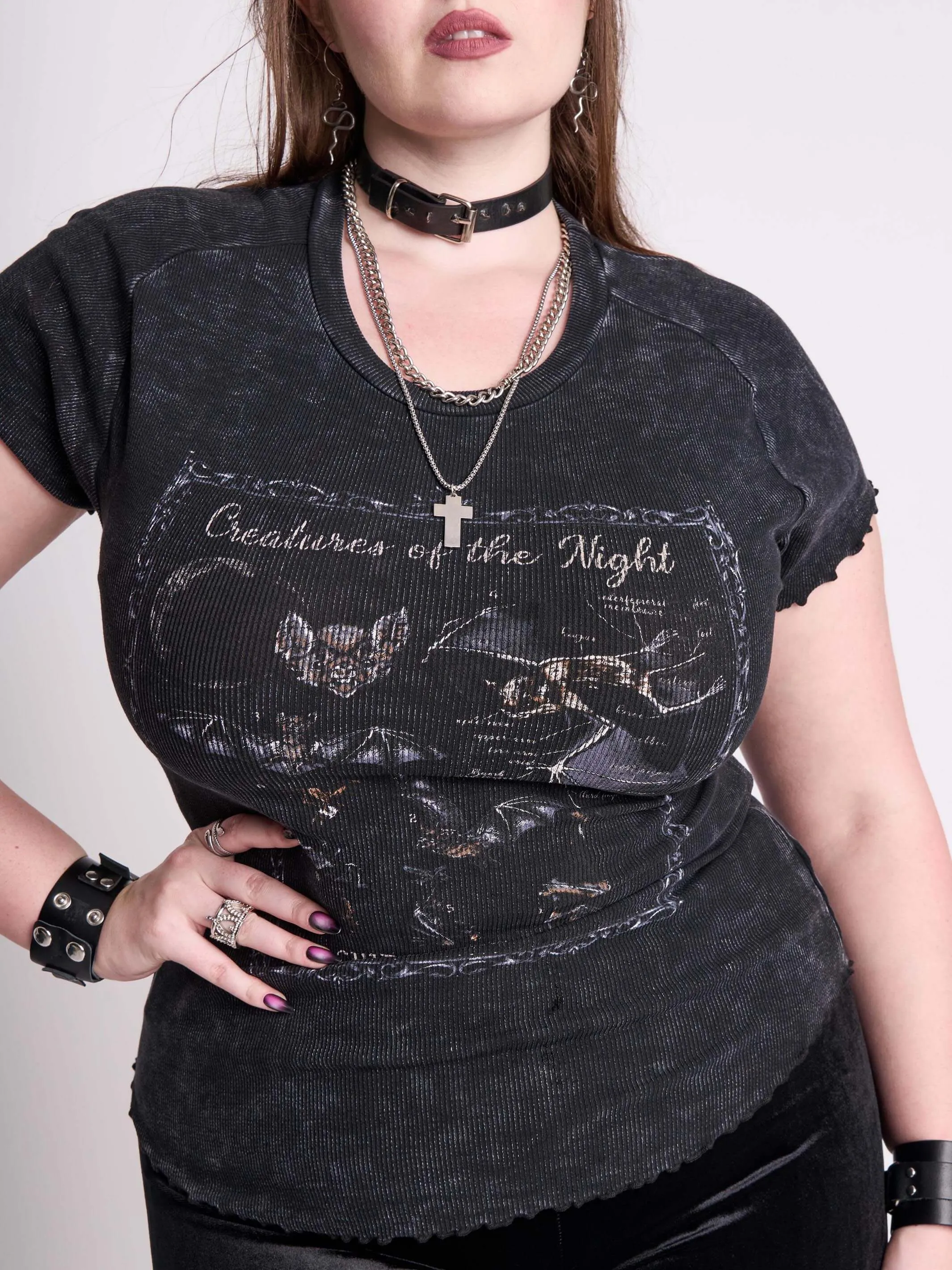 Bat's Anatomy Distressed Baby Tee