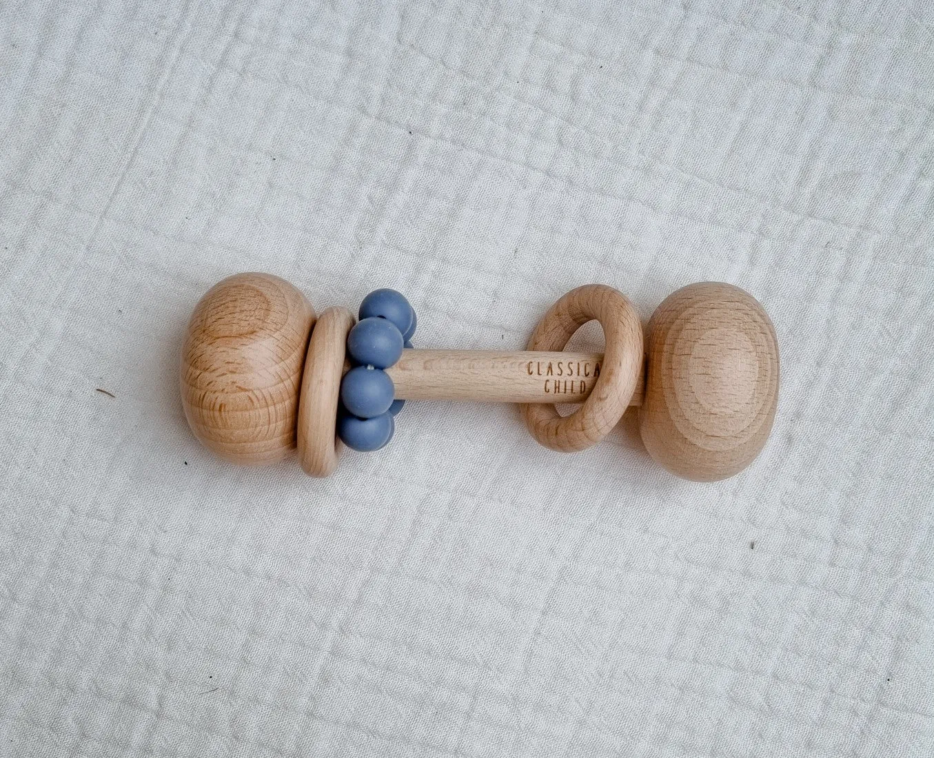 Beech & Silicone Rattle Denim