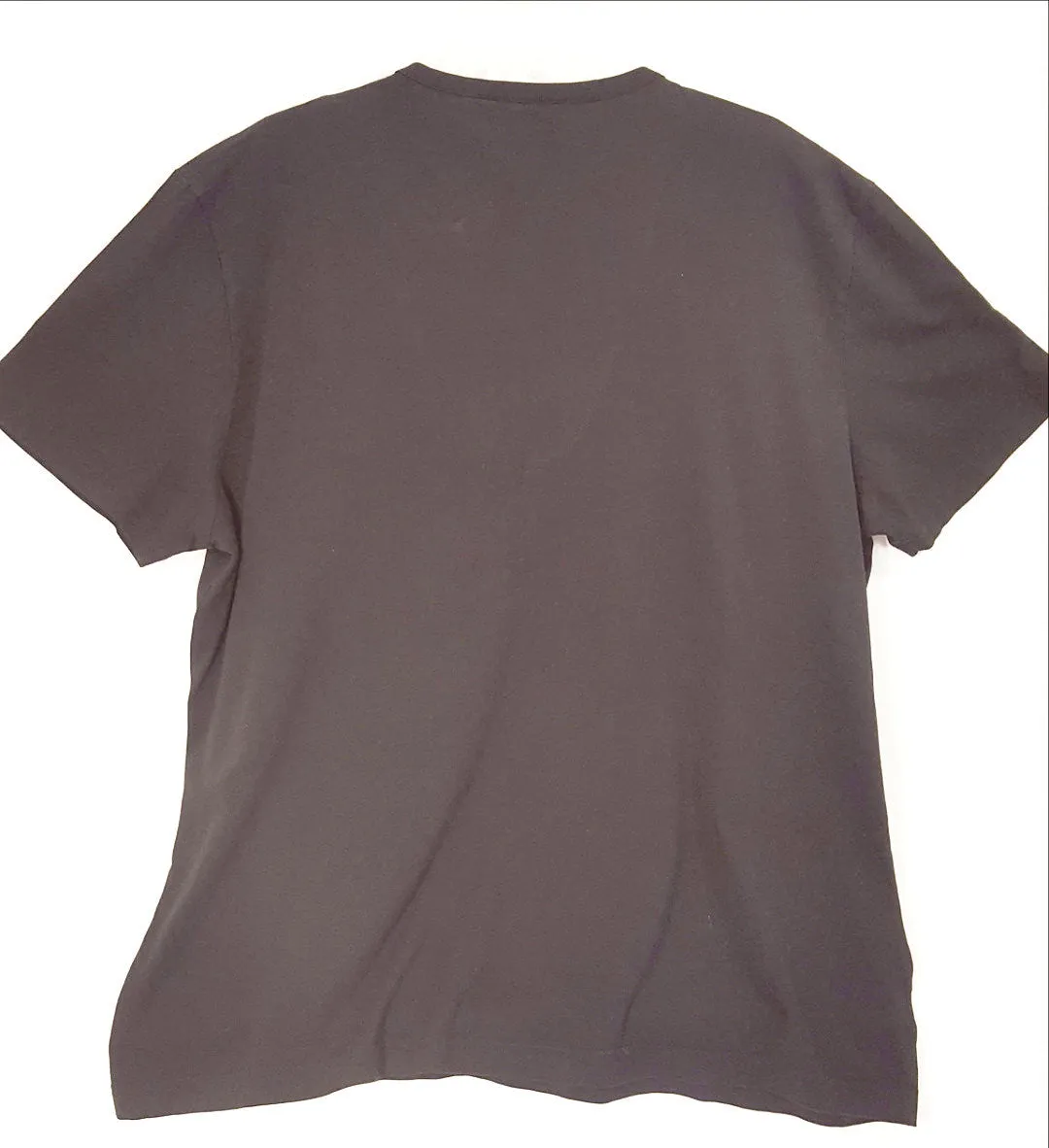 Black Short Sleeve Crew Neck T-Shirt with Buttons