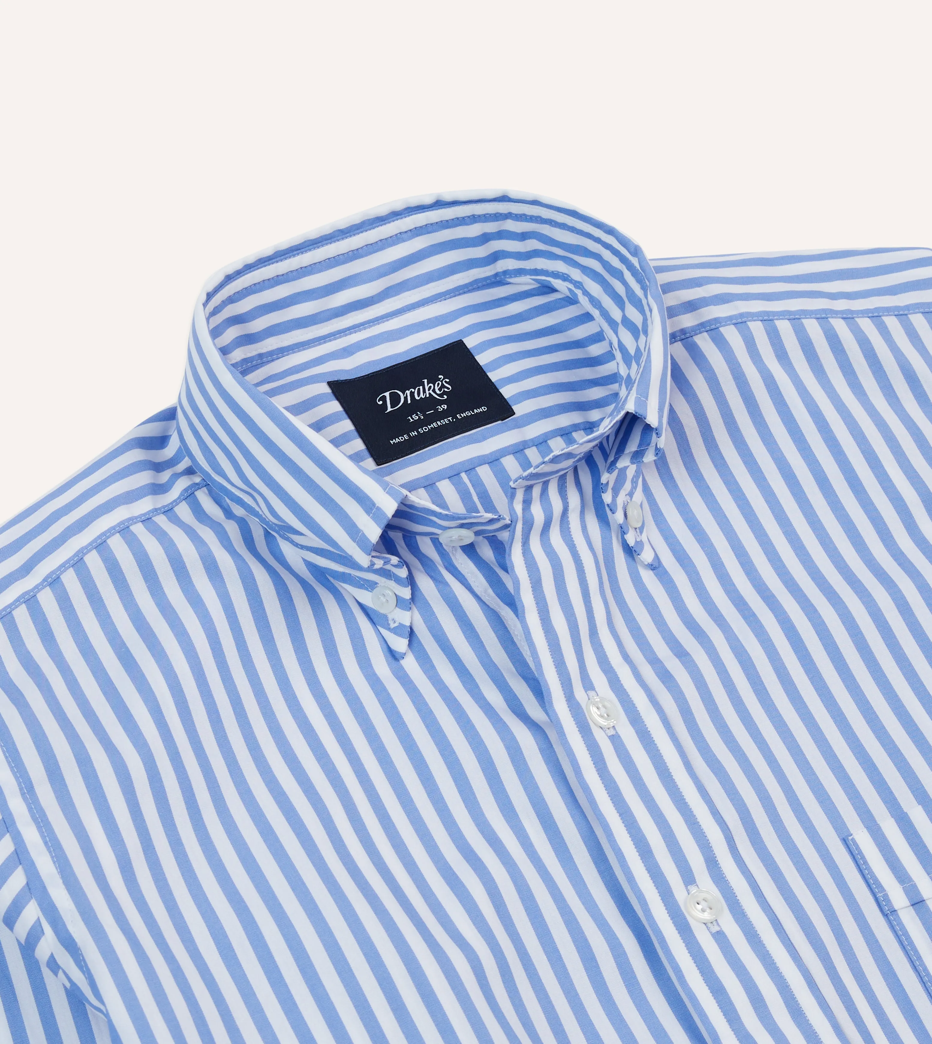 Blue Bengal Stripe Cotton Poplin Button-Down Shirt