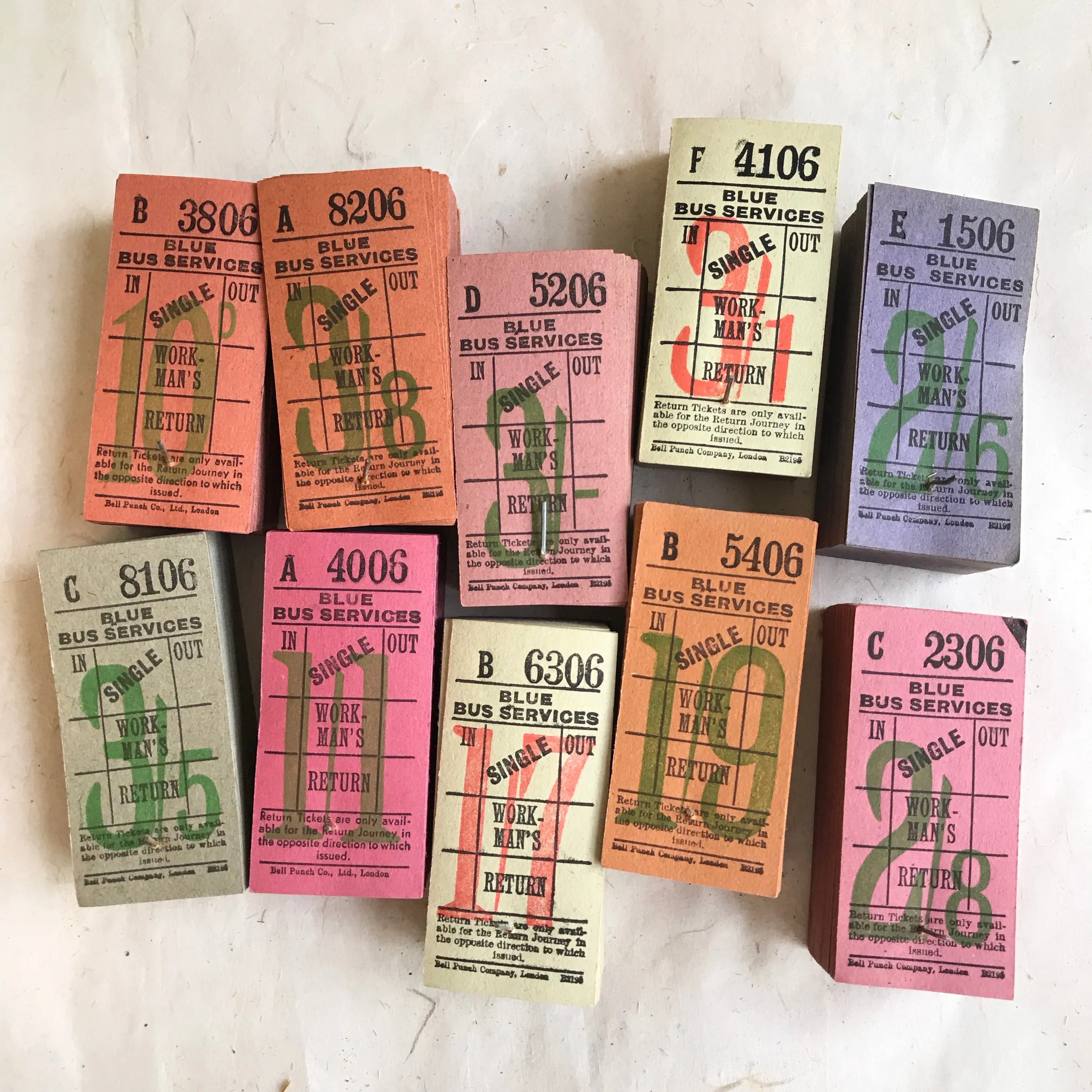 Blue Bus Services Vintage Ticket Pack (50pcs)