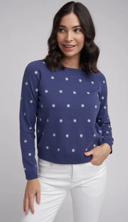 Blue daisy sweater