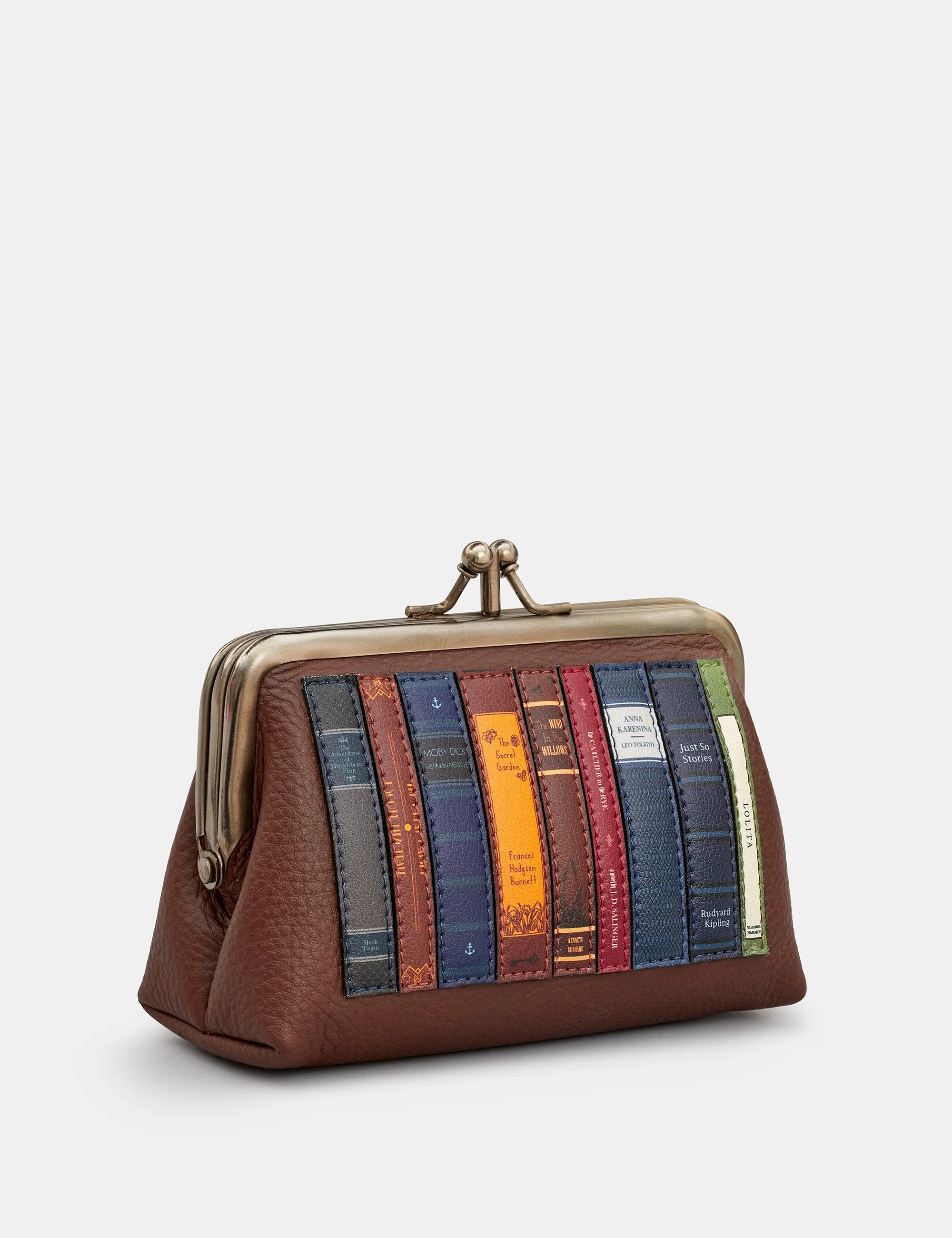 Bookworm Brown Leather Aubrey Frame Purse