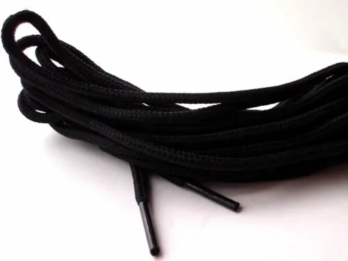 Boot Laces Black 210cm to 400cm Walking Hiking Strong Extra Long Round Bootlaces