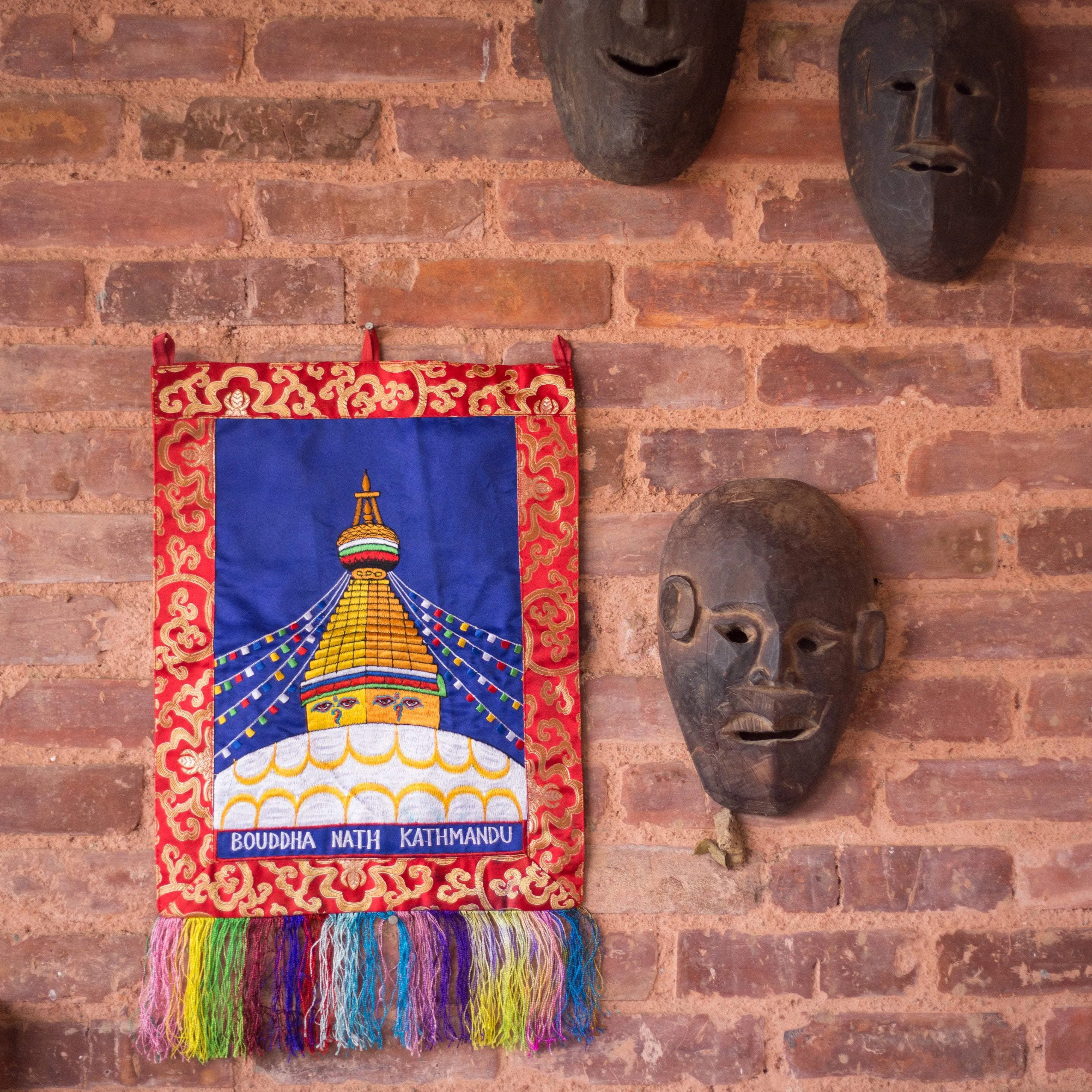 Boudhanath Embroidered Wall Hanging