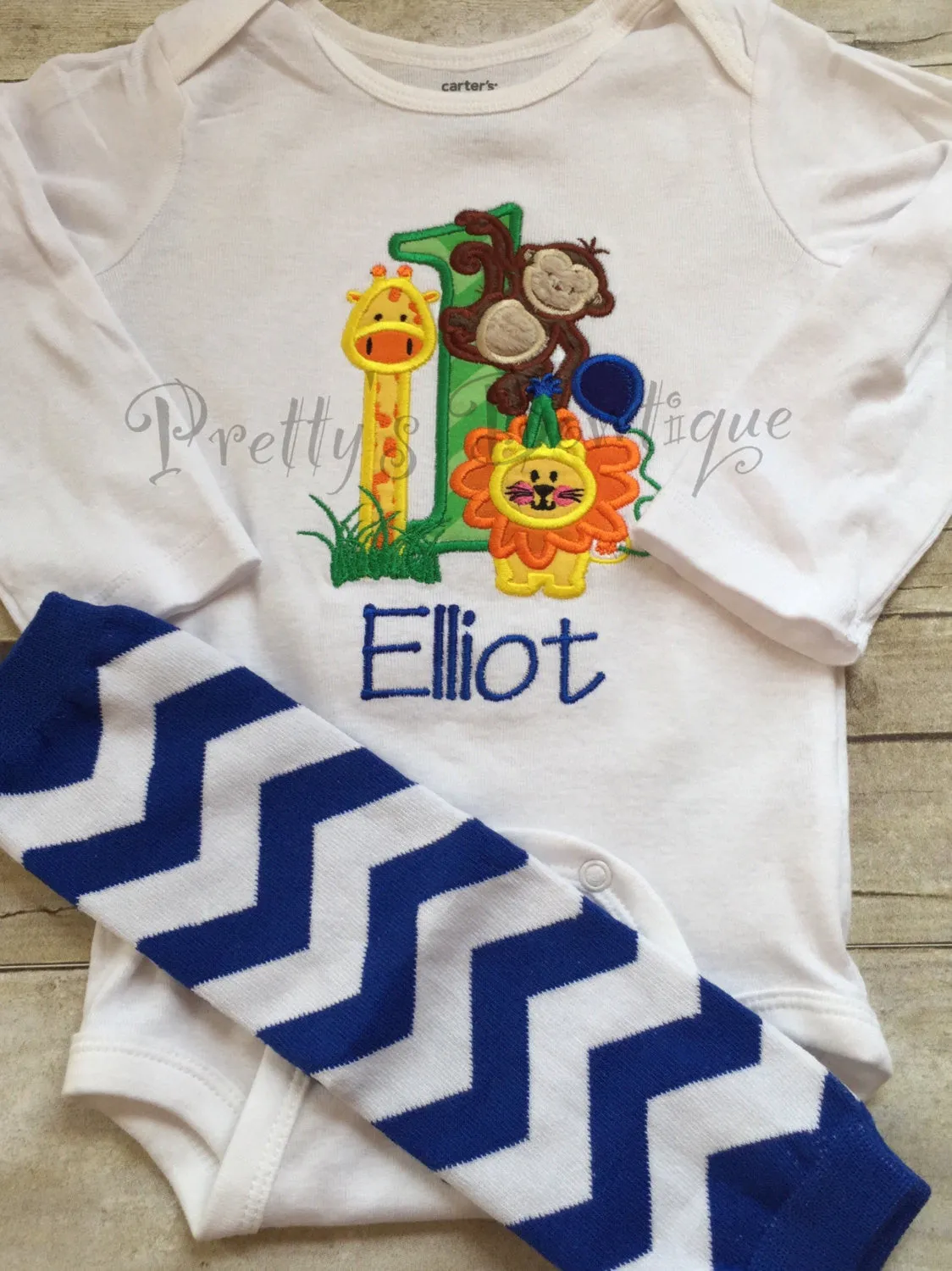 Boys Monkey Birthday outfit -- Zoo birthday outfit -- Shirt or One piece/legwarmers/party hat-- Boys Giraffe outfit-- Boys Birthday