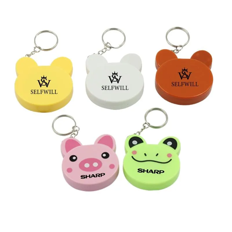 Cartoon Animal Keychain With Tape Measure