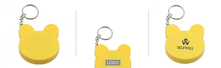 Cartoon Animal Keychain With Tape Measure