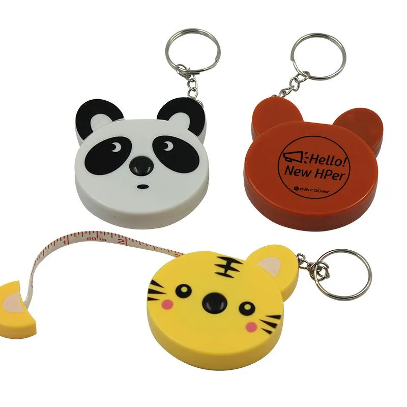 Cartoon Animal Keychain With Tape Measure