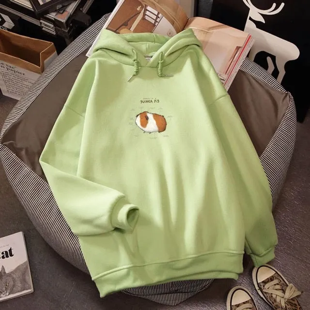 Cartoon Guinea Pig Oversized Hoodie