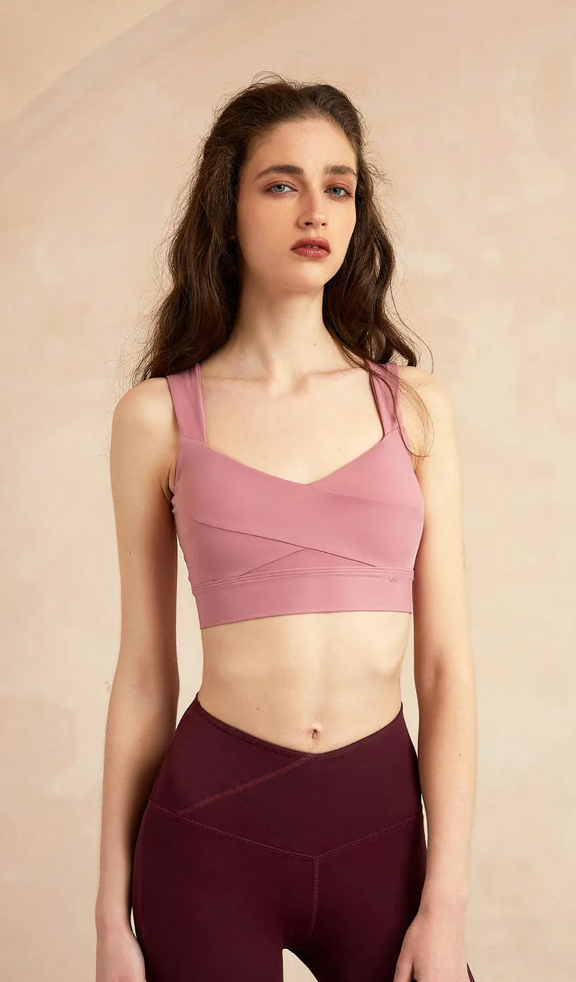 CELIA V-back Yoga Bra - Light Pink