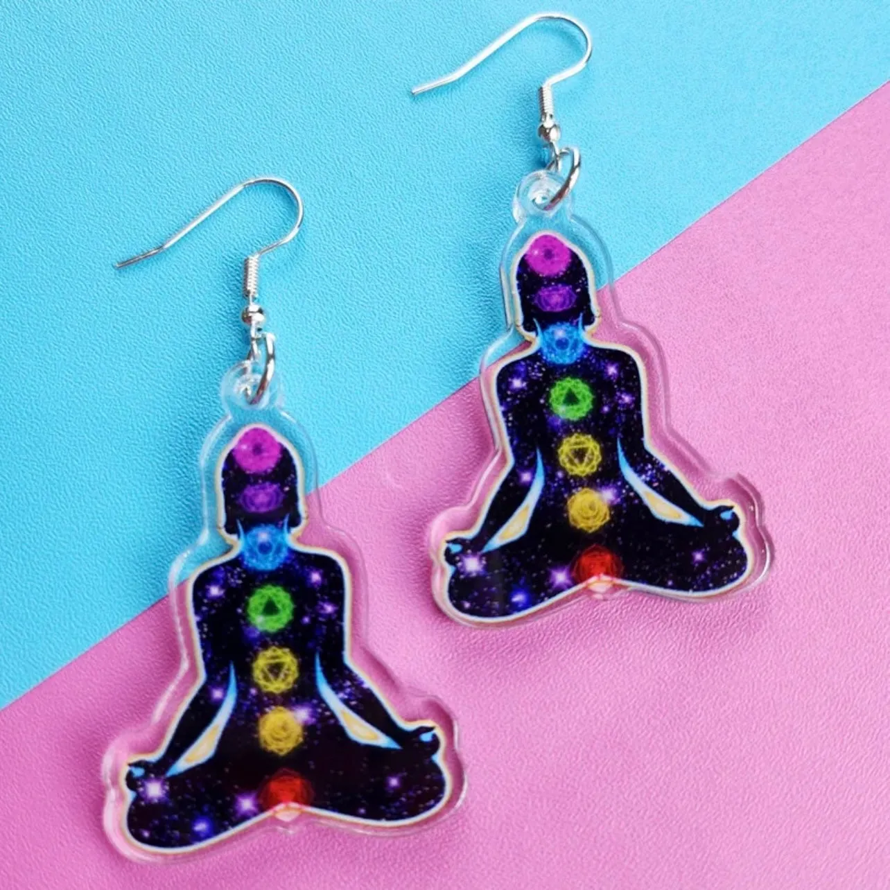 Chakra Earrings - Yoga Earrings, Chakra Accessories, Handmade Earrings, Yoga Accessories, Reiki Healer