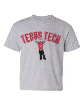 Children's Texas Tech Cartoon Mascot Gray Tee