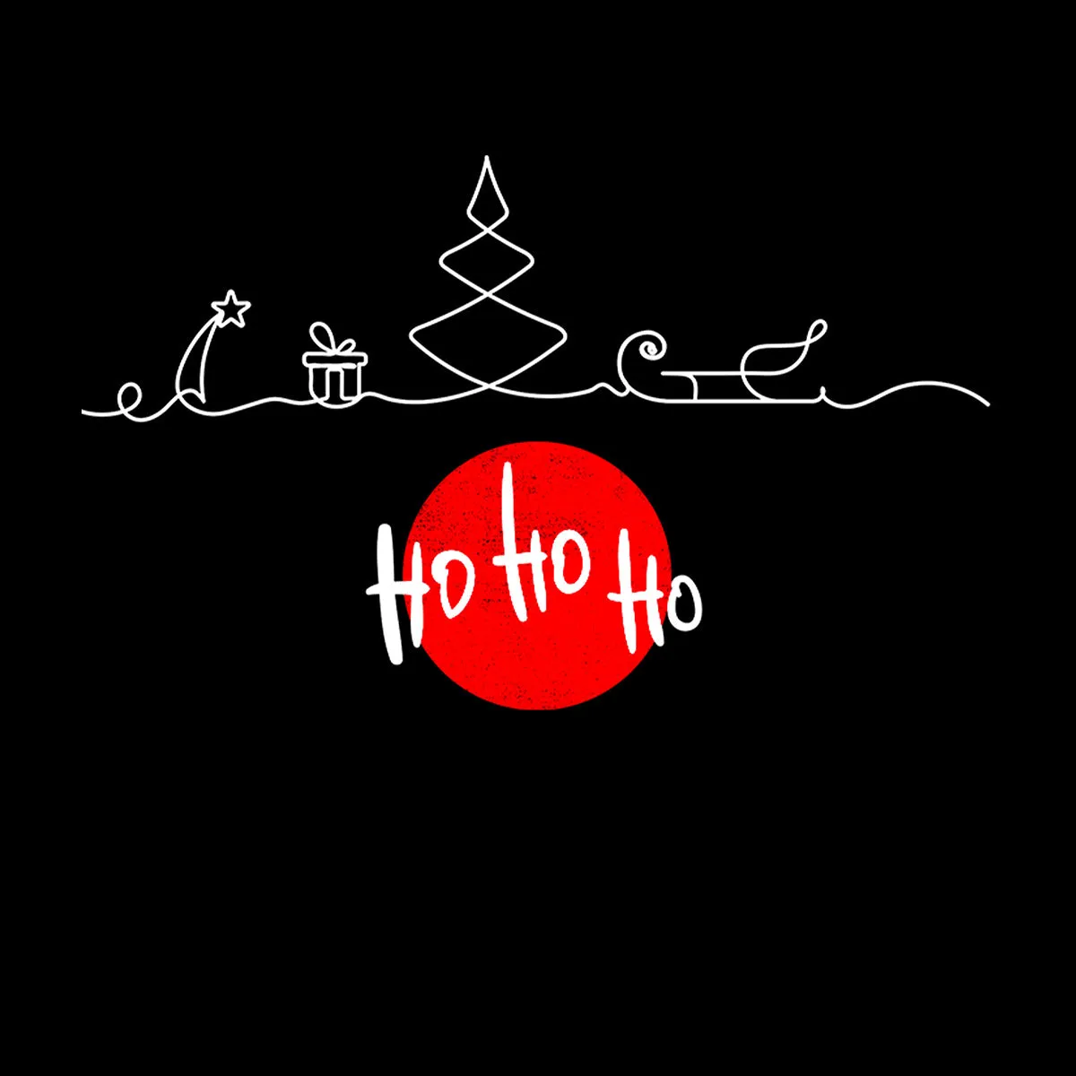 Christmas Ho Ho Ho Funny T-shirt for Kids Abstract One Line Drawing Tee