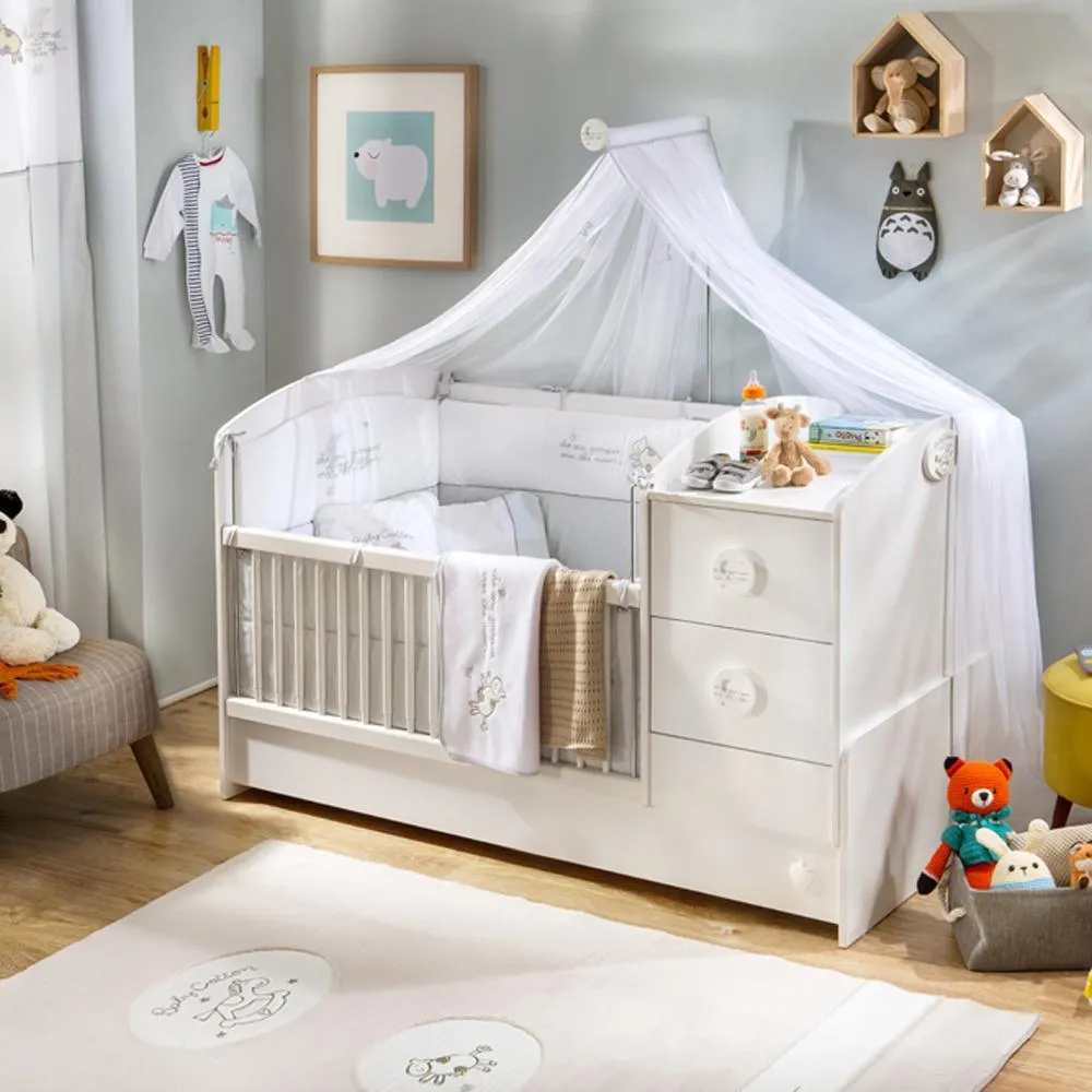 Cilek Baby Cotton St Convertible Baby Bed (75X160 Cm)