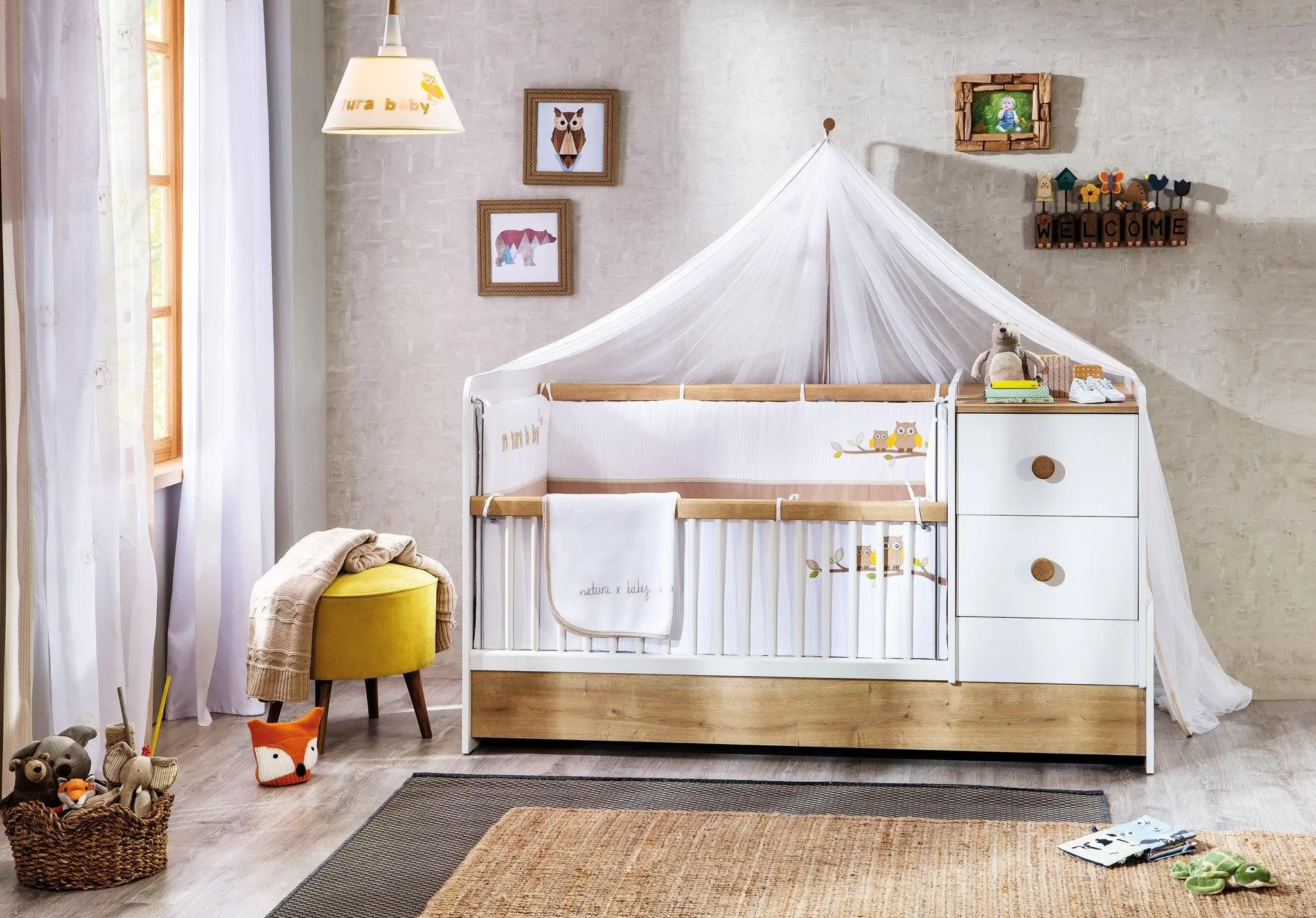 Cilek Baby Cotton St Convertible Baby Bed (75X160 Cm)