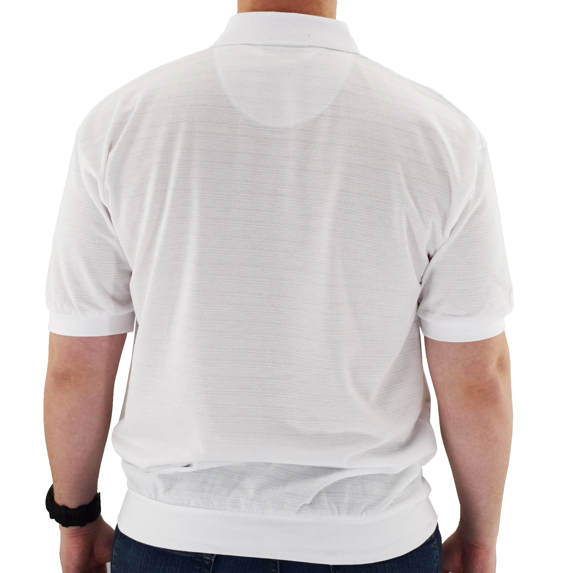 Classics by Palmland Short Sleeve Banded Bottom Shirt 6070-208BT White