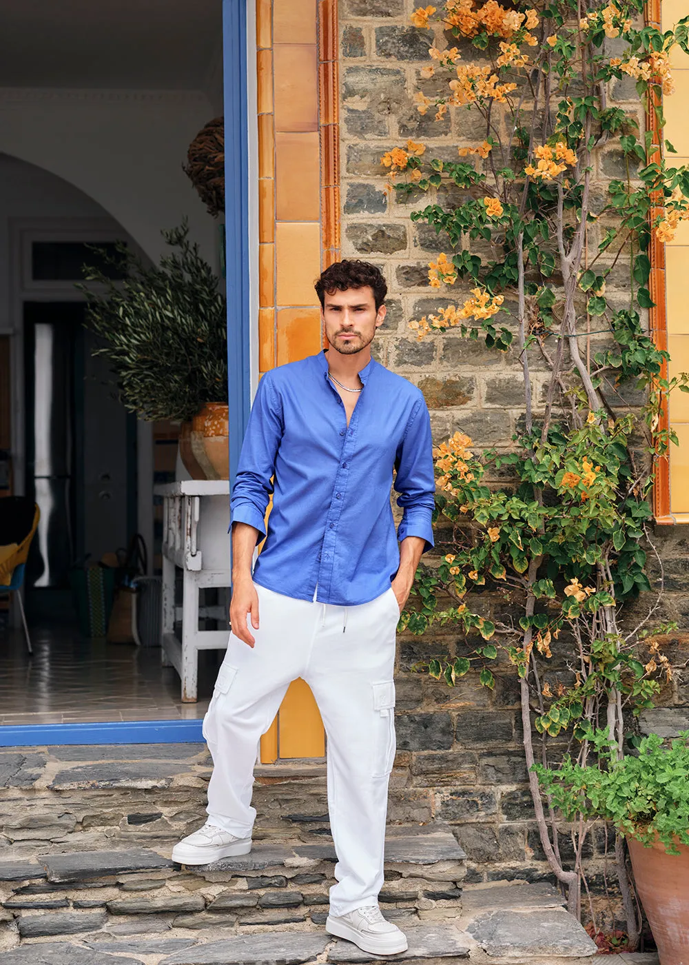 Cobalt Blue Cotton Shirt