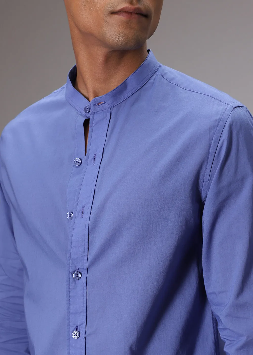 Cobalt Blue Cotton Shirt